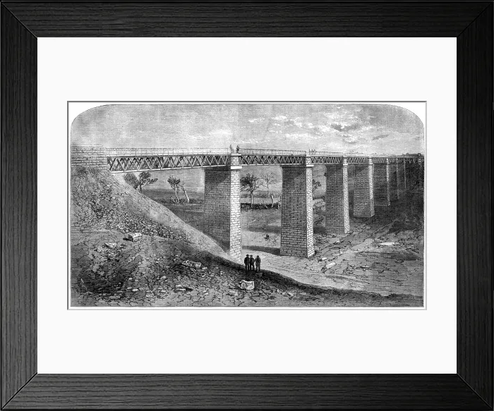 Framed Print : The Moorabool Viaduct on the Melbourne and Ballarat Railway, Australia, 1862. Creator: Unknown Framed Print : The Moorabool Viaduct on the Melbourne and Ballarat Railway, Australia, 1862. Creator: Unknown