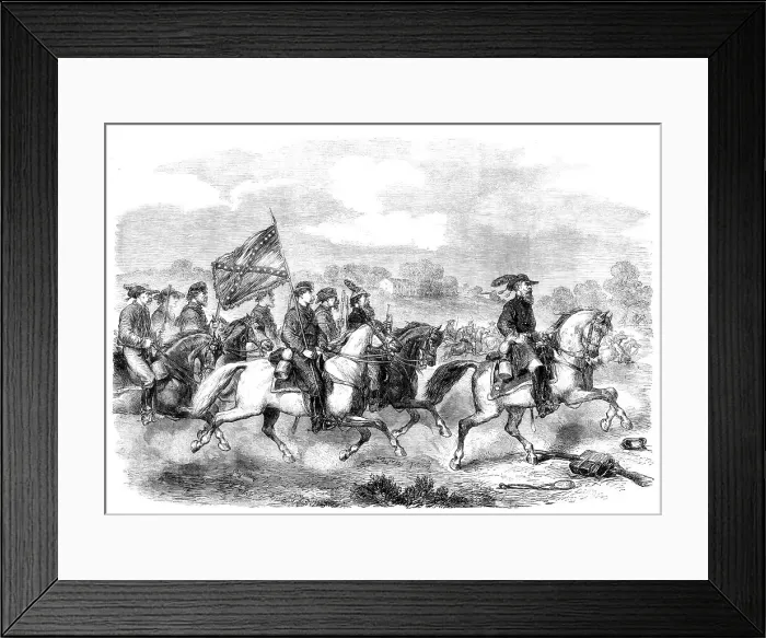 Framed Print : The Civil War in America: General Stuart (Confederate) with his cavalry... 1862. Creator: Unknown Framed Print : The Civil War in America: General Stuart (Confederate) with his cavalry... 1862. Creator: Unknown