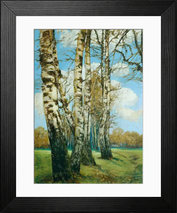 Framed Print : Birch trees, 1907. Creator: Ferdinand Engelmuller Framed Print : Birch trees, 1907. Creator: Ferdinand Engelmuller