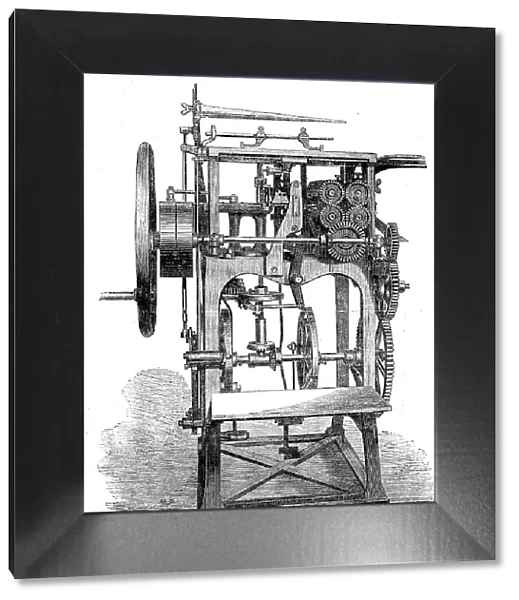 The International Exhibition: Gruner's patent folding, stitching and pressing machine, 1862. Creator: Unknown