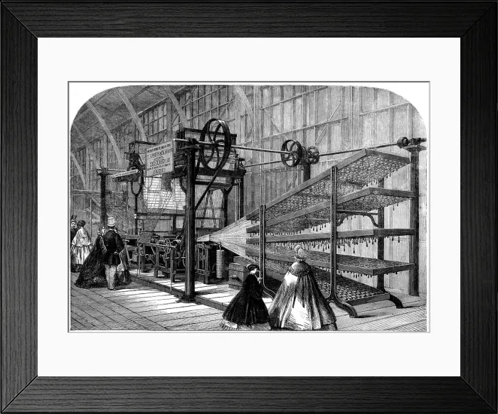 Framed Print : The International Exhibition: Messrs. Henderson and Co.'s carpet power-loom, 1862. Creator: Unknown Framed Print : The International Exhibition: Messrs. Henderson and Co.'s carpet power-loom, 1862. Creator: Unknown