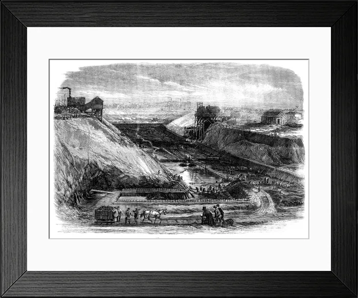 Framed Print : Dock in course of construction at Boulogne, 1862. Creator: Unknown Framed Print : Dock in course of construction at Boulogne, 1862. Creator: Unknown