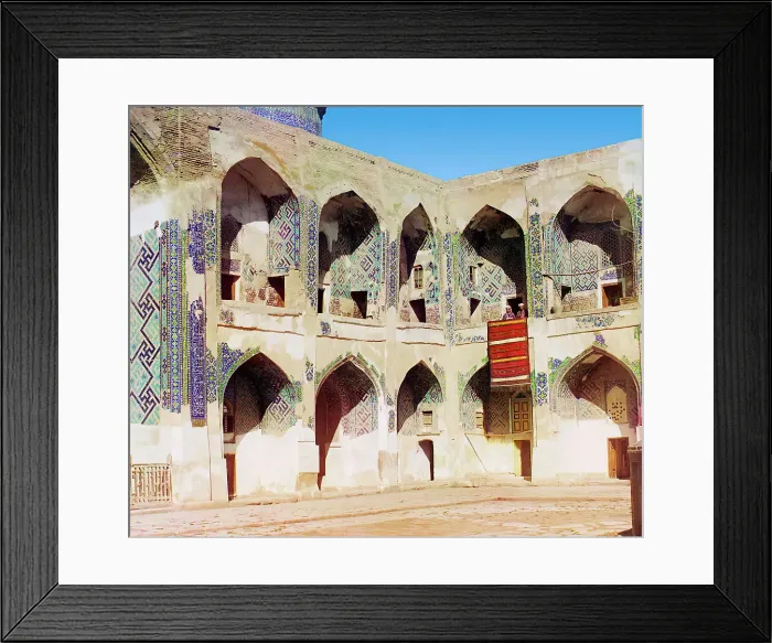 Framed Print : Inside Shir-Dar mosque, Samarkand, between 1905 and 1915. Creator: Sergey Mikhaylovich Prokudin-Gorsky Framed Print : Inside Shir-Dar mosque, Samarkand, between 1905 and 1915. Creator: Sergey Mikhaylovich Prokudin-Gorsky