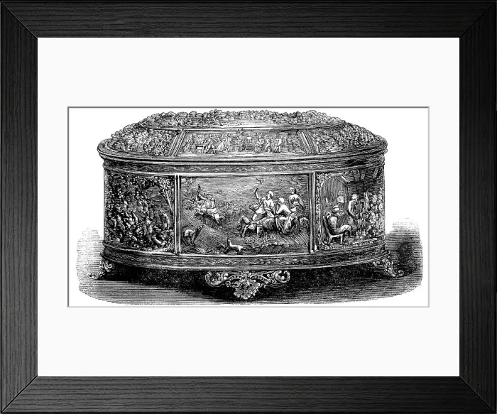Framed Print : Casket presented to Mr. Stevens, Secretary to the County Fire Office, 1862. Creator: Unknown Framed Print : Casket presented to Mr. Stevens, Secretary to the County Fire Office, 1862. Creator: Unknown