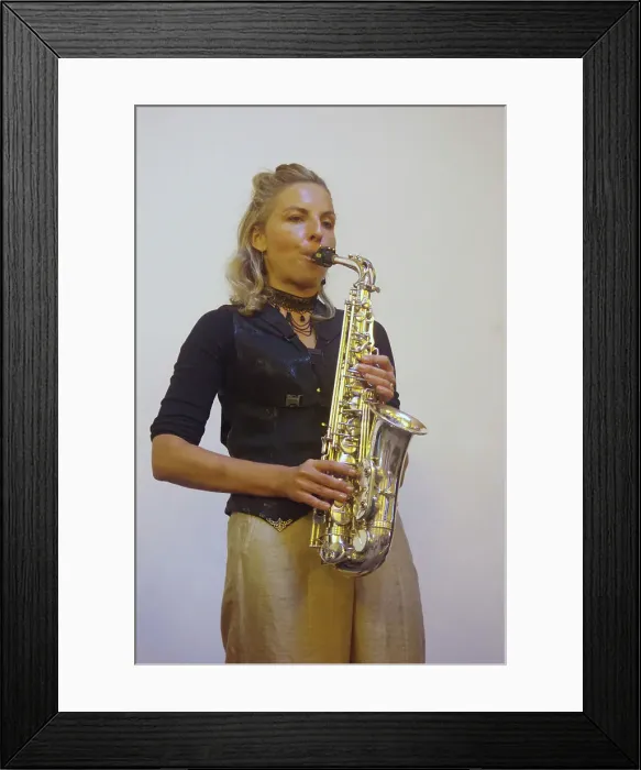 Framed Print : Aleksandra Topczewska, Gary Crosby Sextet, National Jazz Archive, Loughton, Essex, Oct 2023. Creator: Brian O'Connor Framed Print : Aleksandra Topczewska, Gary Crosby Sextet, National Jazz Archive, Loughton, Essex, Oct 2023. Creator: Brian O'Connor