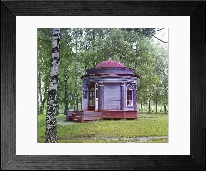Framed Print : Chapel of Emperor Peter the Great, near the village of Petrovskoe [Russian Empire], 1909. Creator: Sergey Mikhaylovich Prokudin-Gorsky