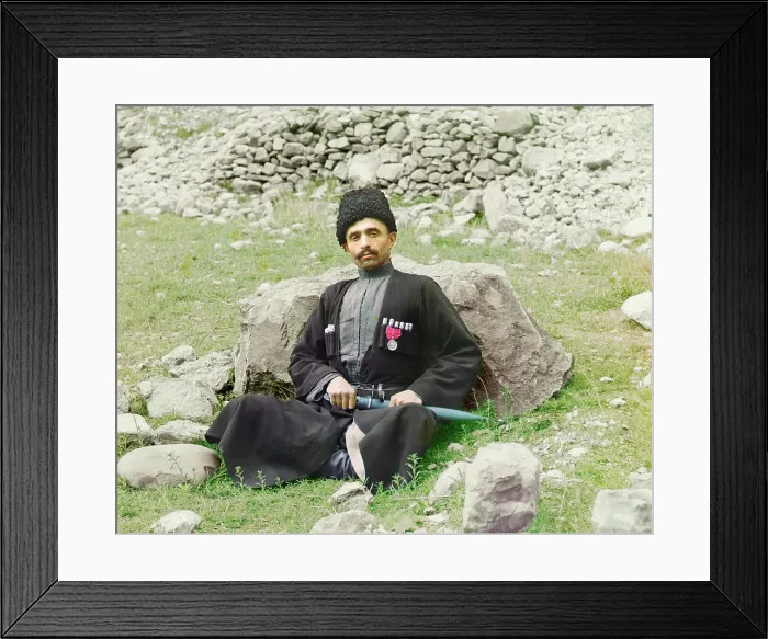 Framed Print : Dagestani types, between 1905 and 1915. Creator: Sergey Mikhaylovich Prokudin-Gorsky Framed Print : Dagestani types, between 1905 and 1915. Creator: Sergey Mikhaylovich Prokudin-Gorsky