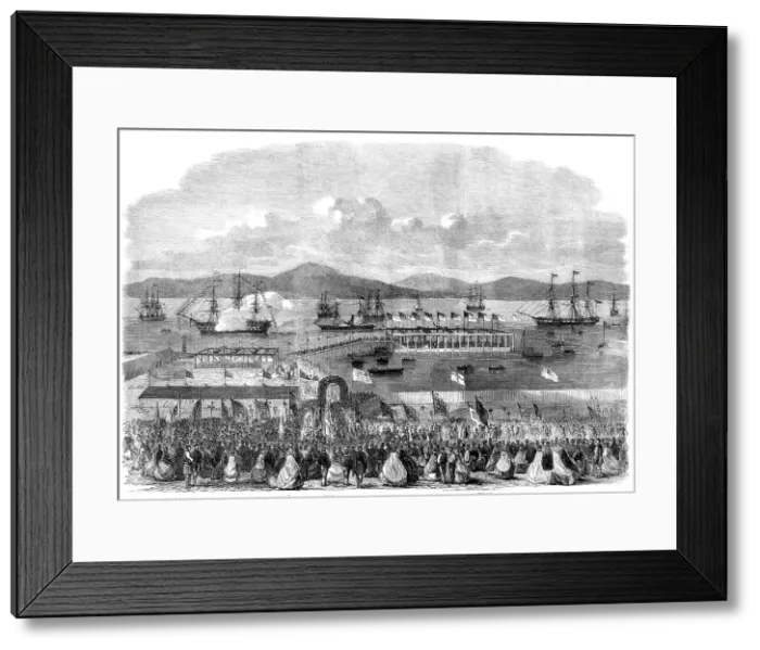 Framed Print : Laying the foundation-stone of the Albert Harbour, Greenock, 1862. Creator: Unknown Framed Print : Laying the foundation-stone of the Albert Harbour, Greenock, 1862. Creator: Unknown