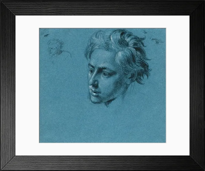 Framed Print : Head study for the “Scene from the Tyrolean Struggle for Freedom”, around 1840. Creator: Johann Peter Krafft Framed Print : Head study for the “Scene from the Tyrolean Struggle for Freedom”, around 1840. Creator: Johann Peter Krafft