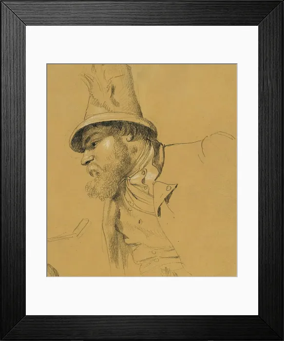 Framed Print : Head study for the “Scene from the Tyrolean Struggle for Freedom”, around 1840. Creator: Johann Peter Krafft Framed Print : Head study for the “Scene from the Tyrolean Struggle for Freedom”, around 1840. Creator: Johann Peter Krafft