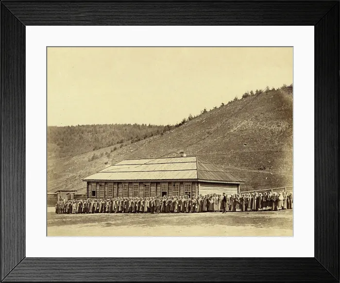 Framed Print : Roll Call of Hard Labor Convicts Serving Their Sentence in the Settlement, 1891. Creator: Aleksei Kuznetsov Framed Print : Roll Call of Hard Labor Convicts Serving Their Sentence in the Settlement, 1891. Creator: Aleksei Kuznetsov
