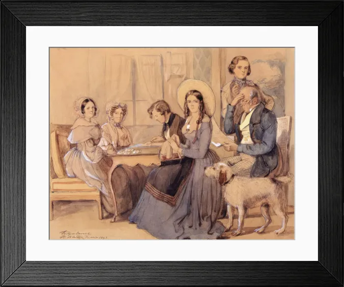 Framed Print : The Dardel family in Saint-Blaise, Switzerland, July 1843. Creator: Fritz von Dardel Framed Print : The Dardel family in Saint-Blaise, Switzerland, July 1843. Creator: Fritz von Dardel