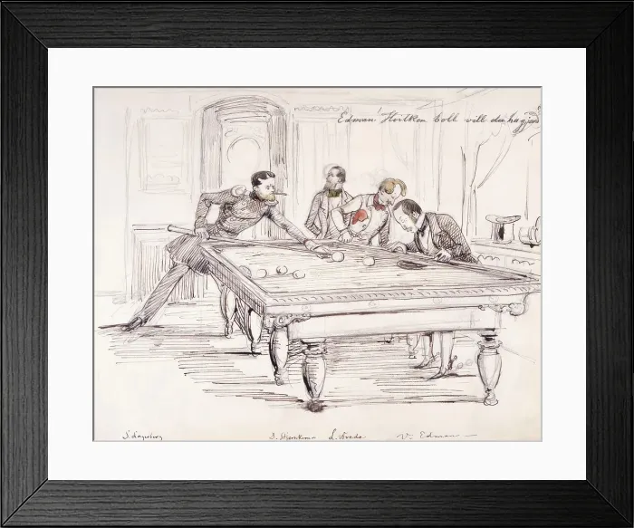 Framed Print : Edman! Which ball do you want scored'. Pool scene. (c1850s) Creator: Fritz von Dardel. Edman! Which ball do you want scored'. Pool scene. (c1850s) Creator: Fritz von Dardel Framed Print : Edman! Which ball do you want scored'. Pool scene. (c1850s) Creator: Fritz von Dardel. Edman! Which ball do you want scored'. Pool scene. (c1850s) Creator: Fritz von Dardel