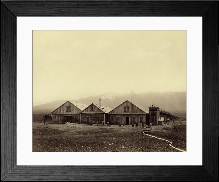 Framed Print : View of the New Silver and Lead Ore Enrichment Plant on the Byrka River, Amachinsk Ore Range, 1891. Creator: Aleksei Kuznetsov Framed Print : View of the New Silver and Lead Ore Enrichment Plant on the Byrka River, Amachinsk Ore Range, 1891. Creator: Aleksei Kuznetsov