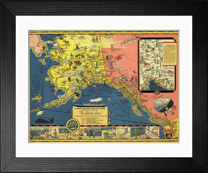 Framed Print : The Alaska Line, 1934. Creator: Alaska Steamship Co Framed Print : The Alaska Line, 1934. Creator: Alaska Steamship Co