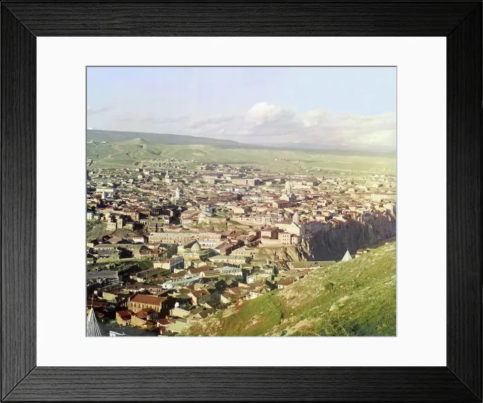 Framed Print : View of Tiflis from Botanic mountain, between 1905 and 1915. Creator: Sergey Mikhaylovich Prokudin-Gorsky Framed Print : View of Tiflis from Botanic mountain, between 1905 and 1915. Creator: Sergey Mikhaylovich Prokudin-Gorsky