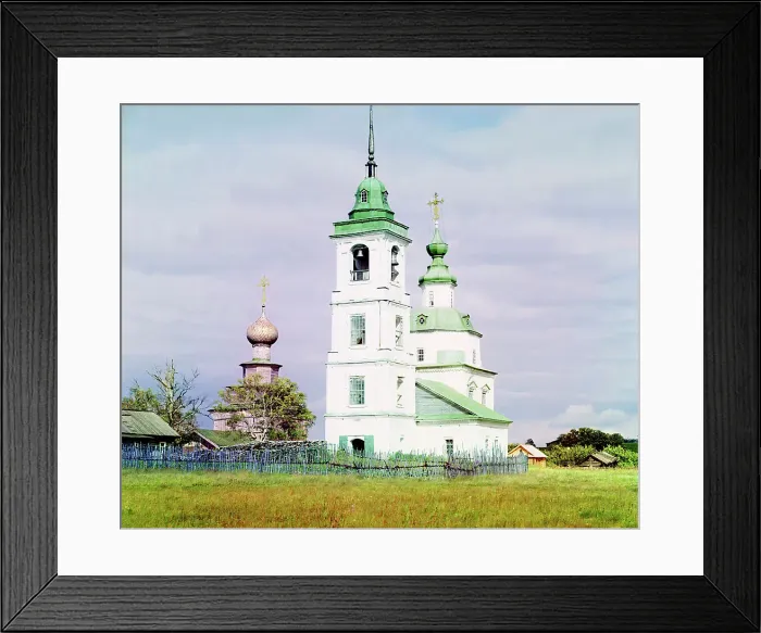 Framed Print : Church of the Blessed Mother of God [Belozersk, Russian Empire], 1909. Creator: Sergey Mikhaylovich Prokudin-Gorsky