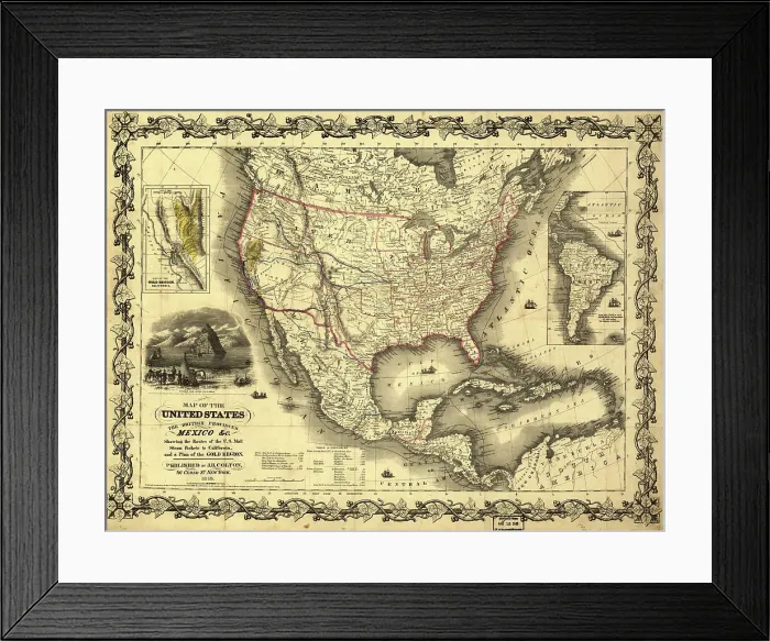 Framed Print : Map of the United States, the British provinces, Mexico &c. 1849. Creator: John M. Atwood. Map of the United States, the British provinces, Mexico &c. 1849. Creator: John M. Atwood Framed Print : Map of the United States, the British provinces, Mexico &c. 1849. Creator: John M. Atwood. Map of the United States, the British provinces, Mexico &c. 1849. Creator: John M. Atwood