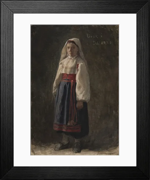 Framed Print : Girl in costume, 1864-1890. Creator: Carl Gustaf Hellqvist Framed Print : Girl in costume, 1864-1890. Creator: Carl Gustaf Hellqvist