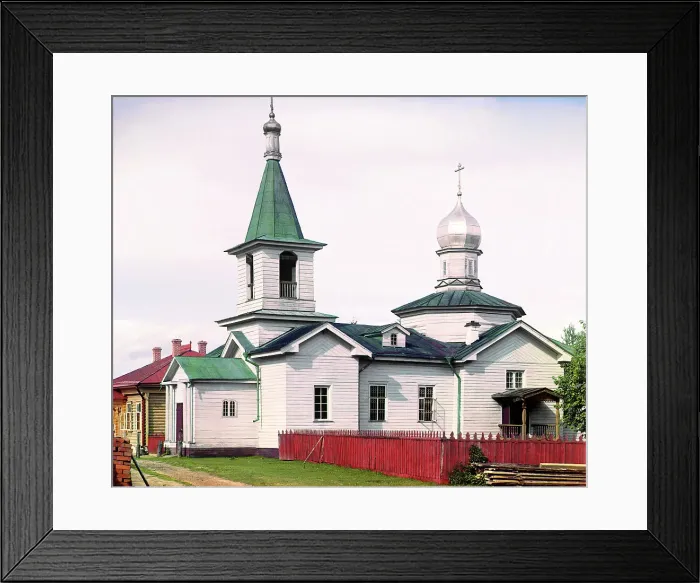Framed Print : Church of John the Precursor, [Leushina, Russian Empire], 1909. Creator: Sergey Mikhaylovich Prokudin-Gorsky