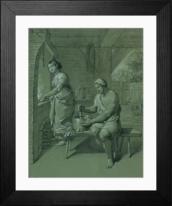 Framed Print : Hercules and Omphale, 1805. Creator: Johann Peter Krafft Framed Print : Hercules and Omphale, 1805. Creator: Johann Peter Krafft