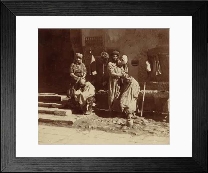 Framed Print : Barber in the Registan, Samarkand, between 1905 and 1915. Creator: Sergey Mikhaylovich Prokudin-Gorsky Framed Print : Barber in the Registan, Samarkand, between 1905 and 1915. Creator: Sergey Mikhaylovich Prokudin-Gorsky
