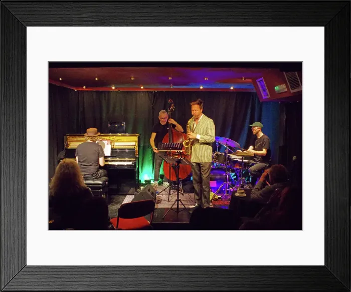 Framed Print : Guido Spannocchi Quartet, Verdict Jazz Club, Brighton, East Sussex, Sept 2023. Creator: Brian O'Connor Framed Print : Guido Spannocchi Quartet, Verdict Jazz Club, Brighton, East Sussex, Sept 2023. Creator: Brian O'Connor