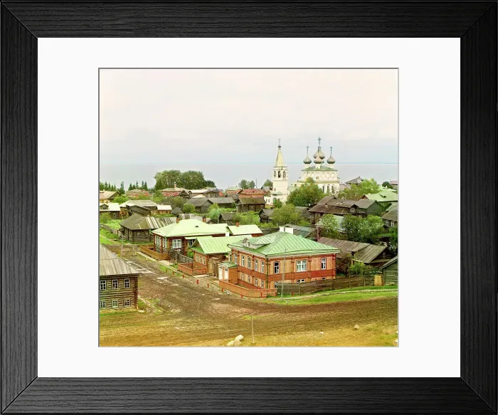 Framed Print : General view of the city of Belozersk from the fortress wall [Russian Empire], 1909. Creator: Sergey Mikhaylovich Prokudin-Gorsky