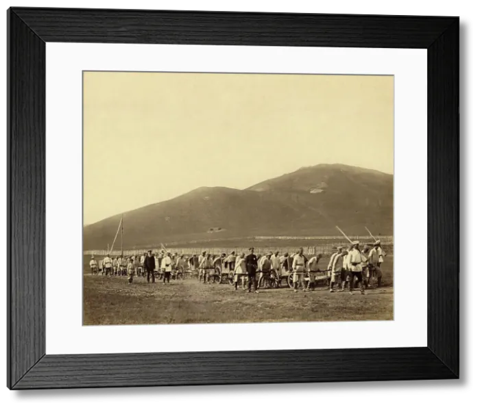 Framed Print : Hard Labor Convicts Hauling Construction Materials to Worksites in Gornyi Zerentui, 1891. Creator: Aleksei Kuznetsov Framed Print : Hard Labor Convicts Hauling Construction Materials to Worksites in Gornyi Zerentui, 1891. Creator: Aleksei Kuznetsov