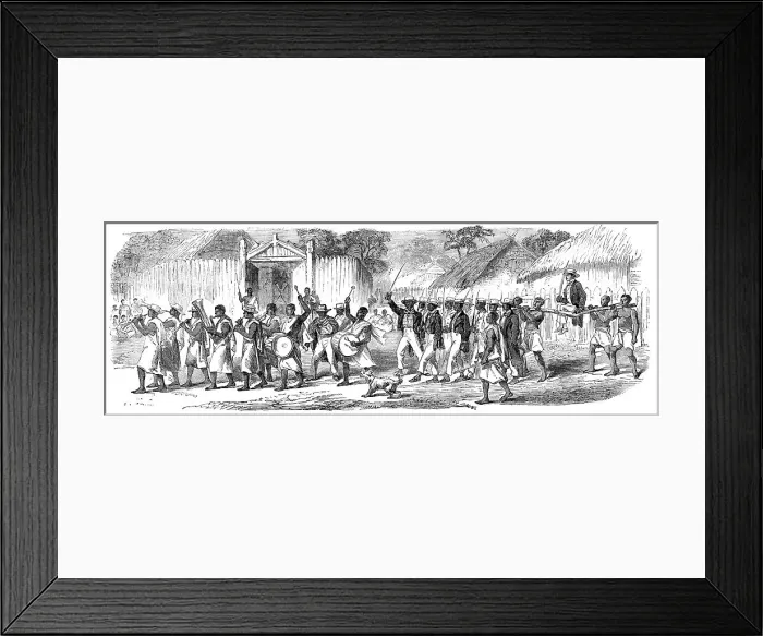 Framed Print : Procession of the British Envoys to Madagascar from the seashore to the Fort of Tamatave... 1862. Creator: Unknown Framed Print : Procession of the British Envoys to Madagascar from the seashore to the Fort of Tamatave... 1862. Creator: Unknown