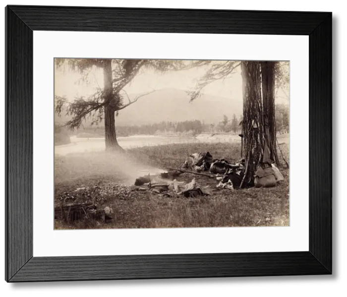 Framed Print : Campsite Along the Pskem River. The Great Yenisei, 1897. Creator: Unknown Framed Print : Campsite Along the Pskem River. The Great Yenisei, 1897. Creator: Unknown