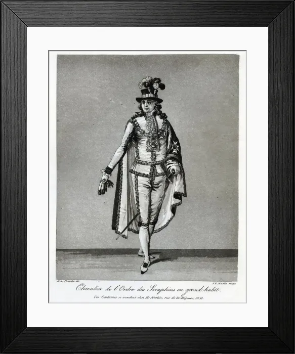 Framed Print : Chevalier de l'Ordre des Seraphins en grand habit, 1780s. Creator: J F Martin. Chevalier de l'Ordre des Seraphins en grand habit, 1780s. Creator: J F Martin Framed Print : Chevalier de l'Ordre des Seraphins en grand habit, 1780s. Creator: J F Martin. Chevalier de l'Ordre des Seraphins en grand habit, 1780s. Creator: J F Martin