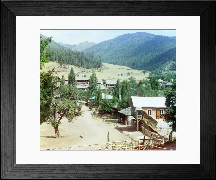 Framed Print : Tsagvery; First Mineral Gorge in the background, between 1905 and 1915. Creator: Sergey Mikhaylovich Prokudin-Gorsky Framed Print : Tsagvery; First Mineral Gorge in the background, between 1905 and 1915. Creator: Sergey Mikhaylovich Prokudin-Gorsky