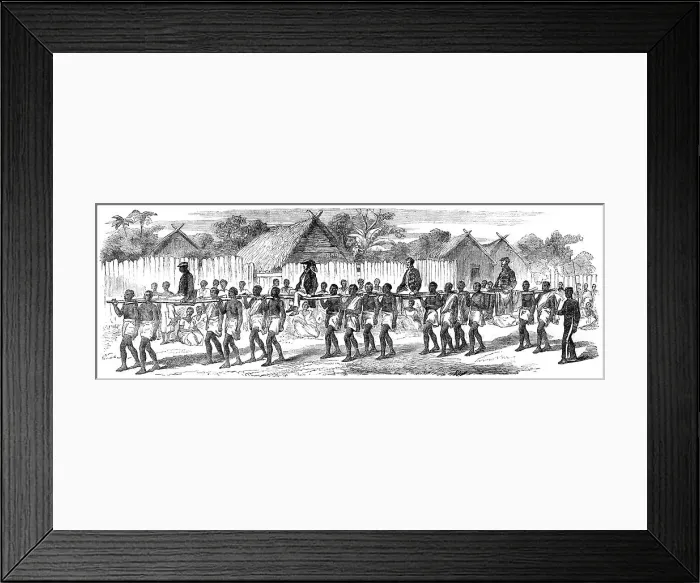Framed Print : Procession of the British Envoys to Madagascar from the seashore to the Fort of Tamatave... 1862. Creator: Unknown Framed Print : Procession of the British Envoys to Madagascar from the seashore to the Fort of Tamatave... 1862. Creator: Unknown