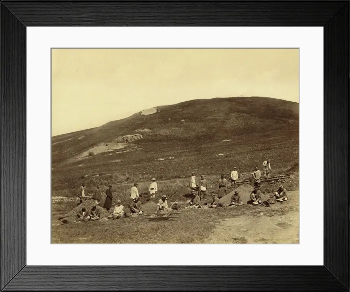 Framed Print : Hard Labor Convicts Sorting Ore at the Savinsk Mine, Zerentui Section of the Nerchinsk... 1891. Creator: Aleksei Kuznetsov Framed Print : Hard Labor Convicts Sorting Ore at the Savinsk Mine, Zerentui Section of the Nerchinsk... 1891. Creator: Aleksei Kuznetsov