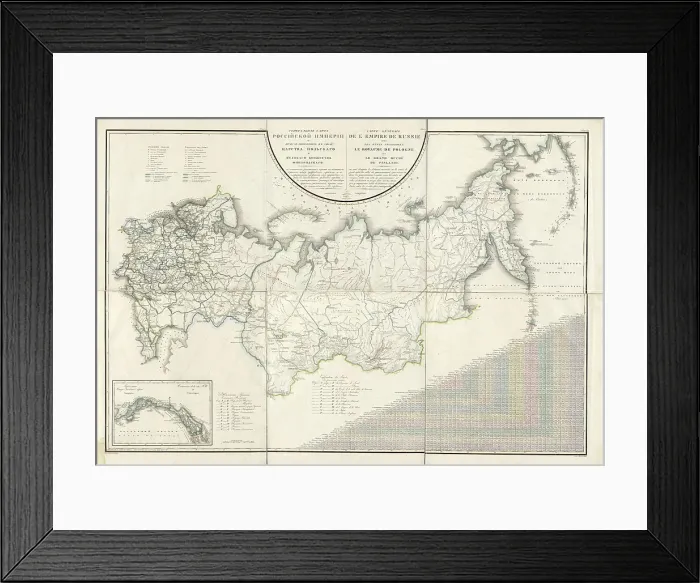 Framed Print : General Map of the Russian Empire and the Neighboring Polish.. 1827. Creators: Vasilii Petrovich Piadyshev, Ieremin