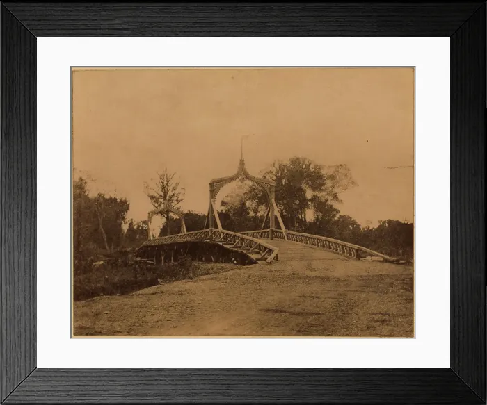 Framed Print : A Bridge over the Tym River near the Settlement of Rykovsk, 1880-1899. Creator: Innokenty Ignatievich Pavlovsky Framed Print : A Bridge over the Tym River near the Settlement of Rykovsk, 1880-1899. Creator: Innokenty Ignatievich Pavlovsky