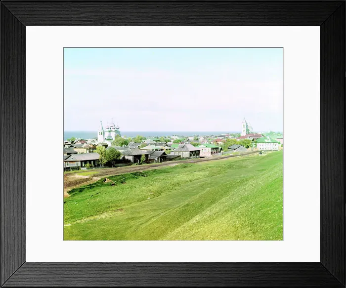 Framed Print : General view of the city of Belozersk from the fortress wall [Russian Empire], 1909. Creator: Sergey Mikhaylovich Prokudin-Gorsky