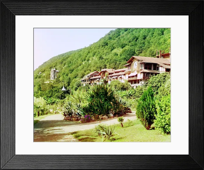 Framed Print : Temporary inn, Gagra, between 1905 and 1915. Creator: Sergey Mikhaylovich Prokudin-Gorsky Framed Print : Temporary inn, Gagra, between 1905 and 1915. Creator: Sergey Mikhaylovich Prokudin-Gorsky