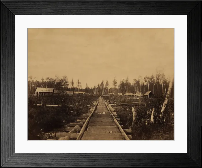Framed Print : Derbinsky Settlement in the Tym River Valley in the Interior of the Island, 1880-1899. Creator: Innokenty Ignatievich Pavlovsky Framed Print : Derbinsky Settlement in the Tym River Valley in the Interior of the Island, 1880-1899. Creator: Innokenty Ignatievich Pavlovsky