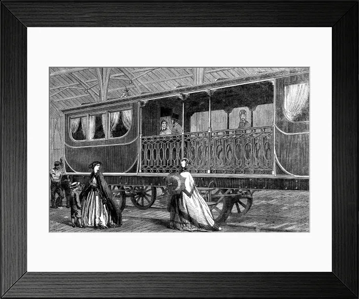 Framed Print : The International Exhibition: Belgian first-class railway-carriage, with smoking-saloon... 1862. Creator: Unknown Framed Print : The International Exhibition: Belgian first-class railway-carriage, with smoking-saloon... 1862. Creator: Unknown