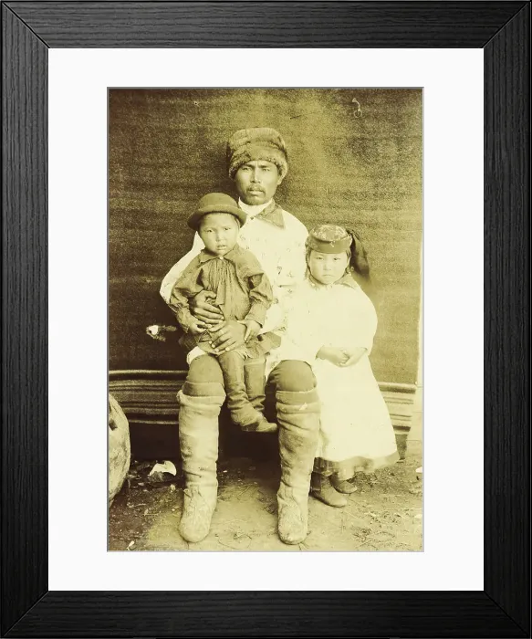 Framed Print : A Kachin Individual (over 30 Years Old). Tanzybaev with Children. Village of Ust'-Abakan, 1894. Creator: Unknown Framed Print : A Kachin Individual (over 30 Years Old). Tanzybaev with Children. Village of Ust'-Abakan, 1894. Creator: Unknown