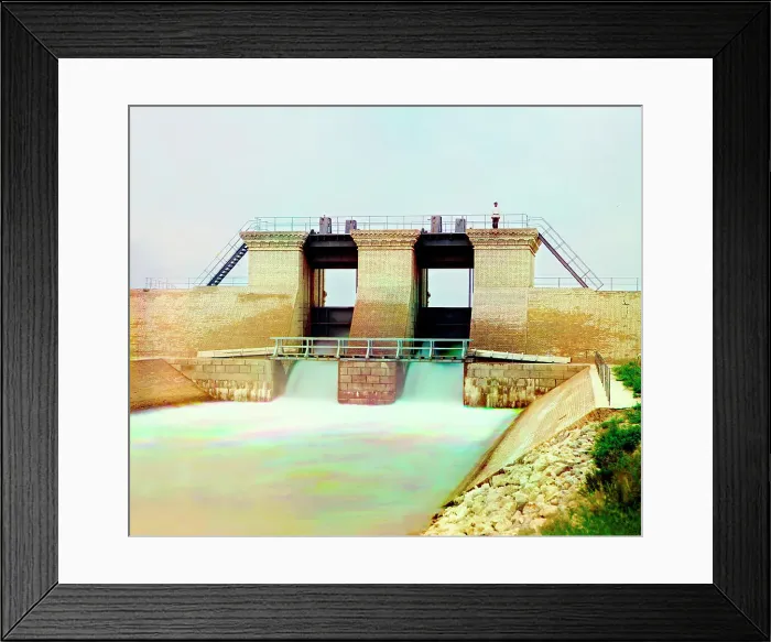 Framed Print : Water supply control of the Sultan-Bentskaya Dam, Murghab Estate, Turkmenistan, between 1905 and 1915 Creator: Sergey Mikhaylovich Prokudin-Gorsky Framed Print : Water supply control of the Sultan-Bentskaya Dam, Murghab Estate, Turkmenistan, between 1905 and 1915 Creator: Sergey Mikhaylovich Prokudin-Gorsky