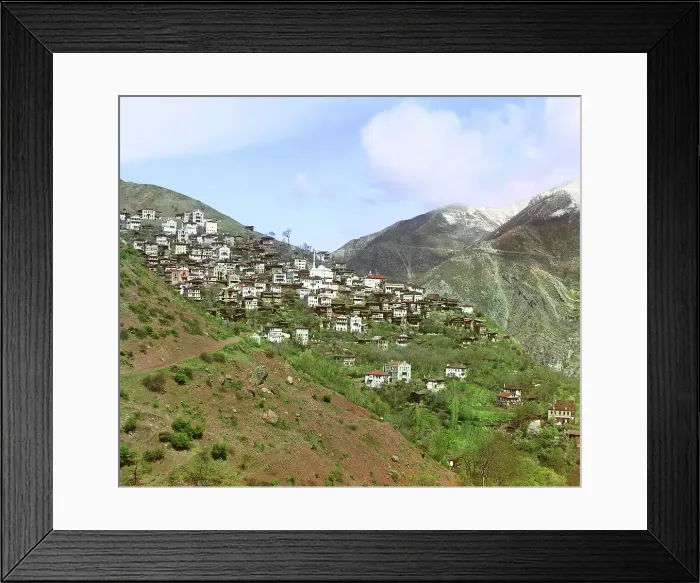 Framed Print : General view of Artvin from the small town of Svet, between 1905 and 1915. Creator: Sergey Mikhaylovich Prokudin-Gorsky Framed Print : General view of Artvin from the small town of Svet, between 1905 and 1915. Creator: Sergey Mikhaylovich Prokudin-Gorsky