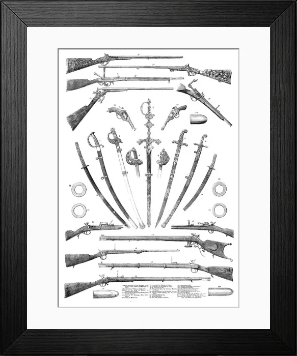 Framed Print : Small arms in the International Exhibition, 1862. Creator: Unknown Framed Print : Small arms in the International Exhibition, 1862. Creator: Unknown