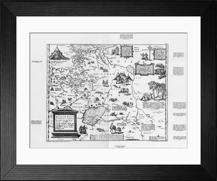 Framed Print : Russiae, Moskoviae et Tartariae descriptio, 1562. Creator: Anthony Jenkinson Framed Print : Russiae, Moskoviae et Tartariae descriptio, 1562. Creator: Anthony Jenkinson
