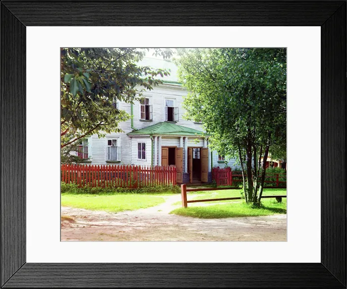 Framed Print : Residence for the sisters of the Leushinskii Monastery [Leushina, Russian Empire], 1909. Creator: Sergey Mikhaylovich Prokudin-Gorsky