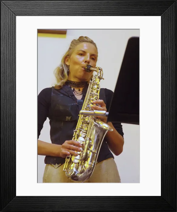 Framed Print : Aleksandra Topczewska, Gary Crosby Sextet, National Jazz Archive, Loughton, Essex, Oct 2023. Creator: Brian O'Connor Framed Print : Aleksandra Topczewska, Gary Crosby Sextet, National Jazz Archive, Loughton, Essex, Oct 2023. Creator: Brian O'Connor