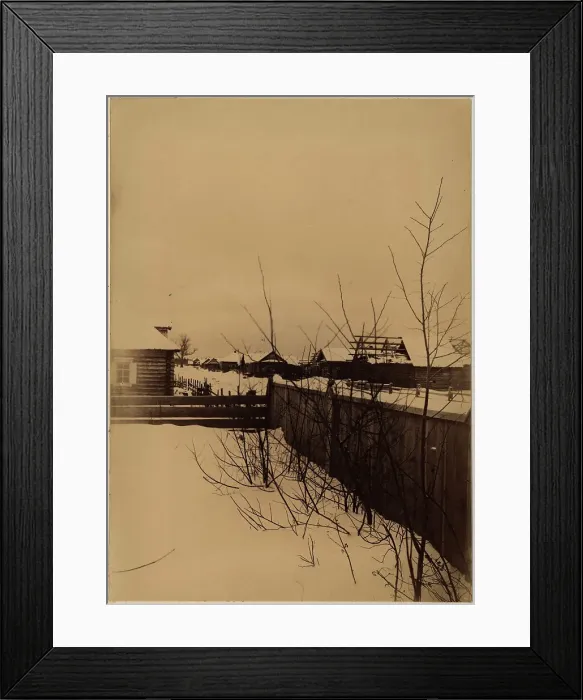 Framed Print : A Settlement in the Large Village of Korsakov in Winter, 1880-1899. Creator: Innokenty Ignatievich Pavlovsky Framed Print : A Settlement in the Large Village of Korsakov in Winter, 1880-1899. Creator: Innokenty Ignatievich Pavlovsky