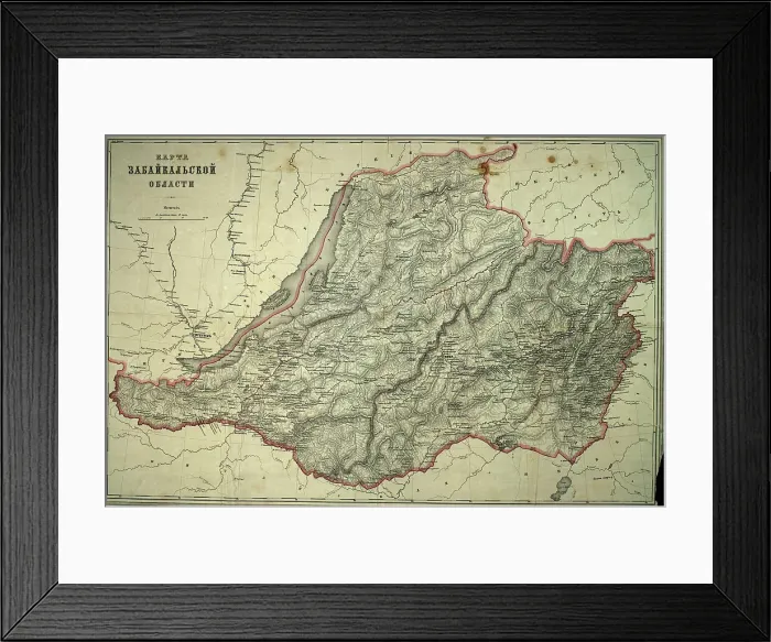 Framed Print : Map of Zabaikal'sk Province, Before 1914. Creator: A. Ilina Framed Print : Map of Zabaikal'sk Province, Before 1914. Creator: A. Ilina